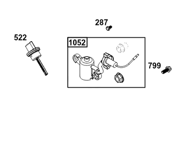 Lubrication Group Diagram and Parts List for 130G36-0114-H5 100000 - 19Z999 Briggs and Stratton Engine